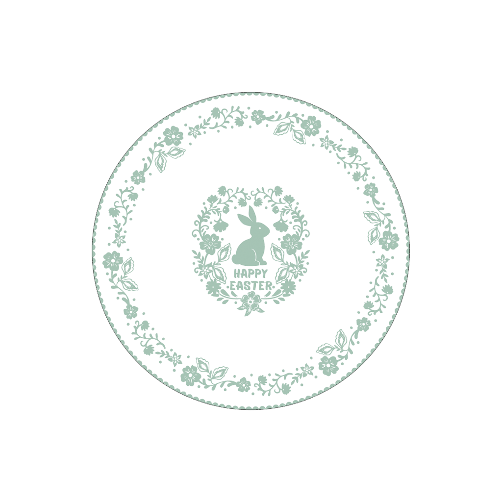 Easter Floral Rabbit Plate