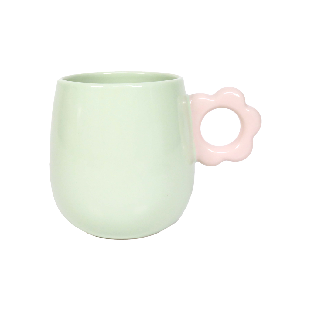 Daisy Handle Mug - Mint / Pink