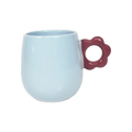 Daisy Handle Mug - Blue / Maroon
