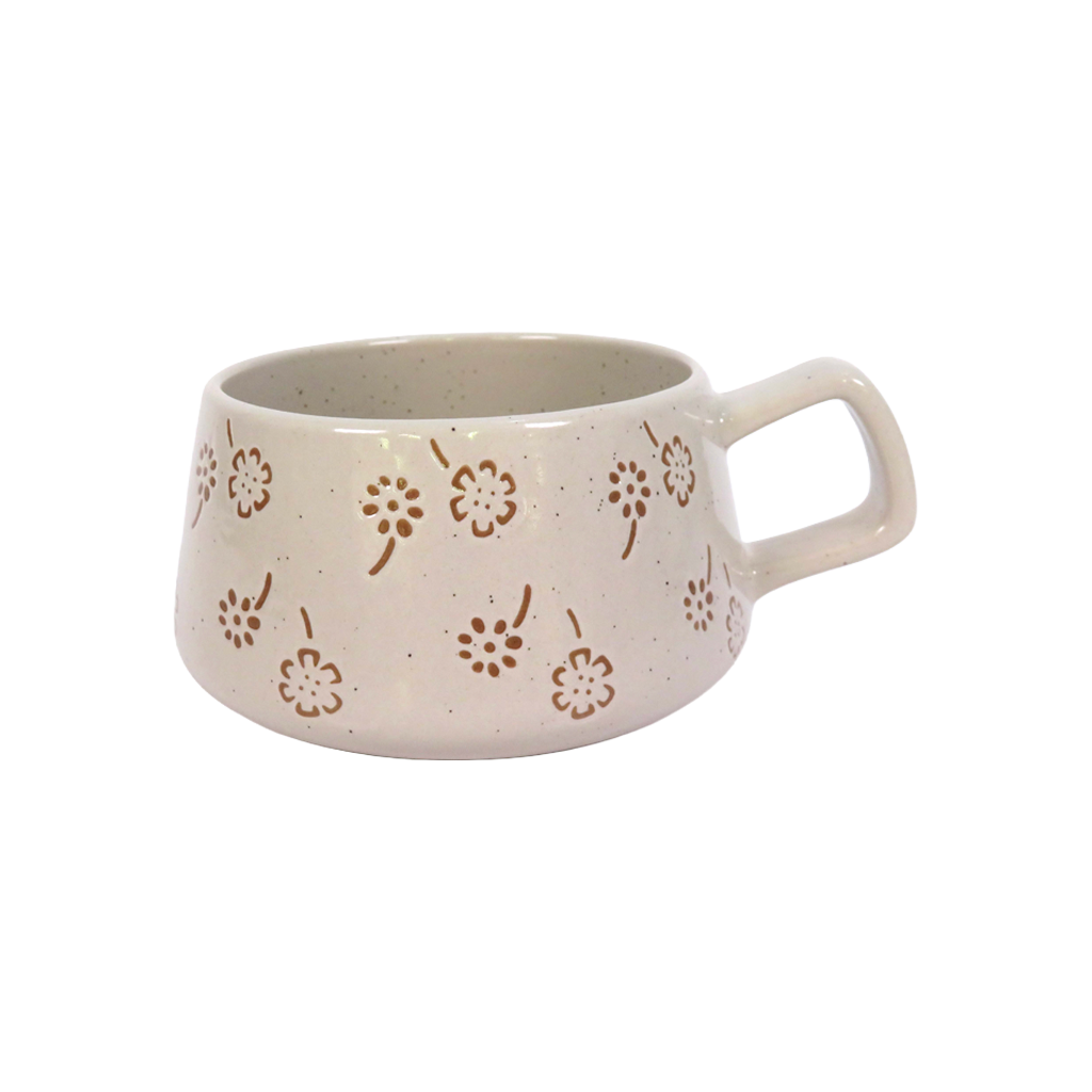 Wax Resist Floral Mug