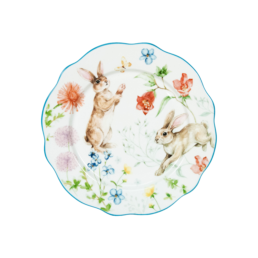 Easter Painted Scallop Edge Plate