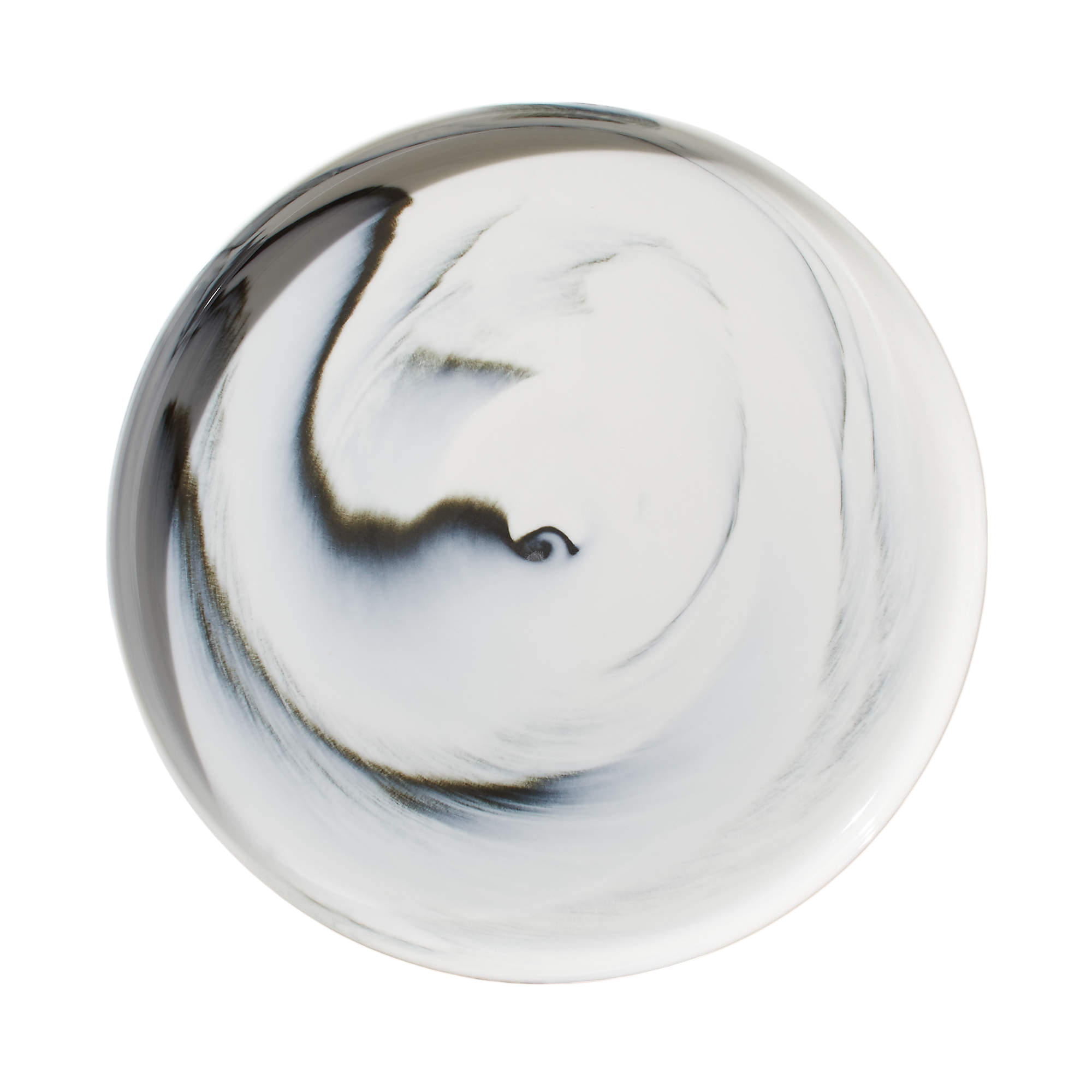 Swirl Black and White Dinner Plate