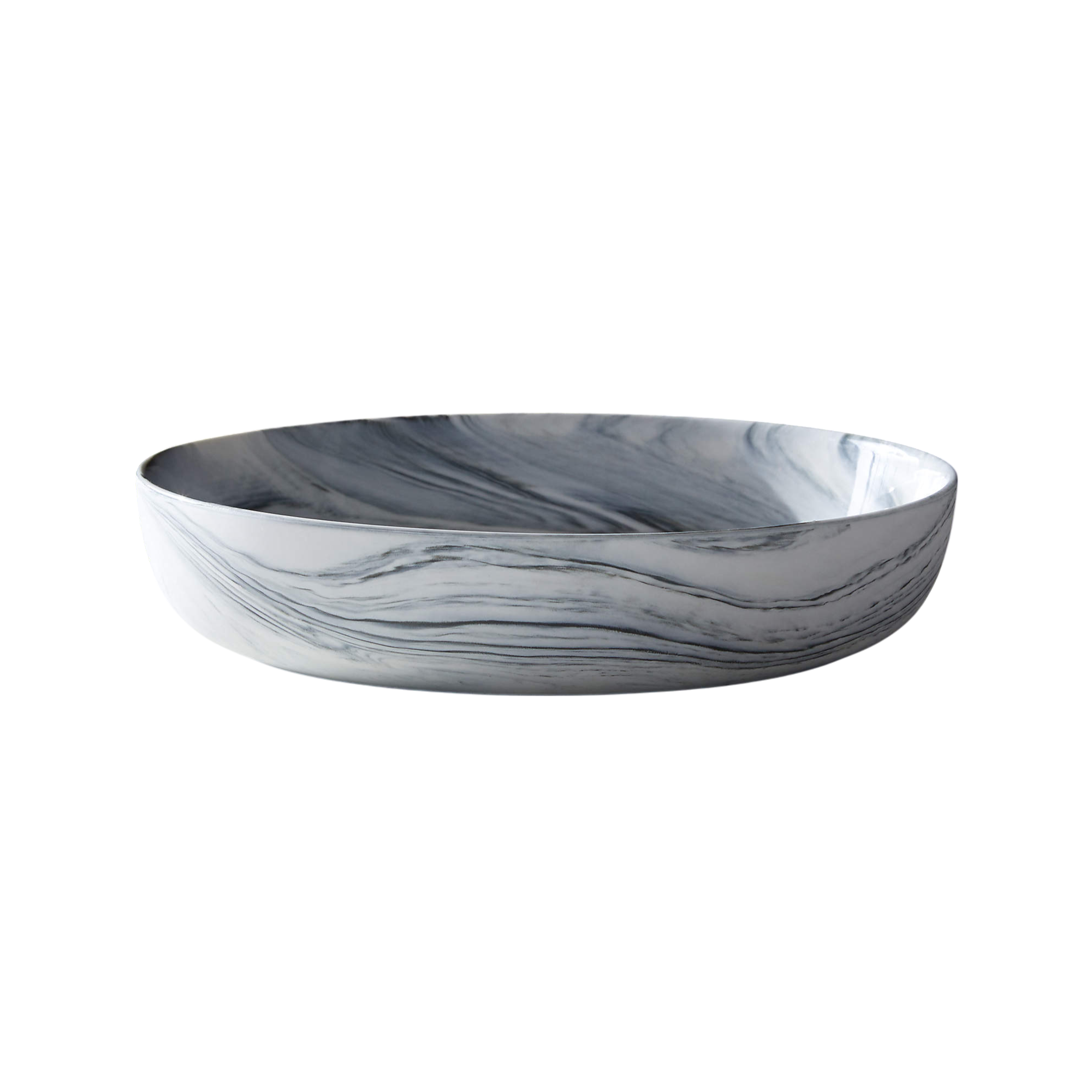 Swirl Black and White Pasta Bowl