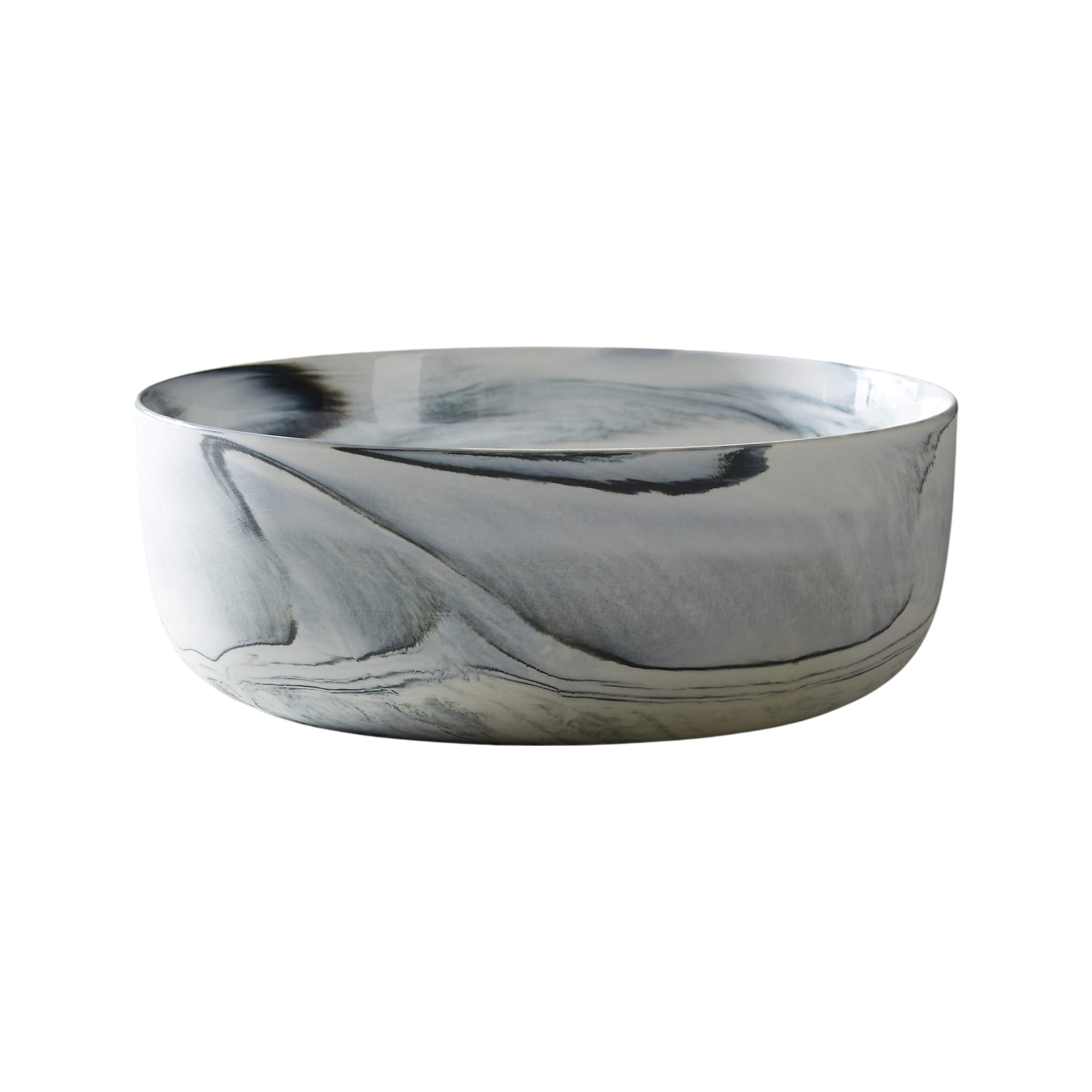 Swirl Black and White Serving Bowl