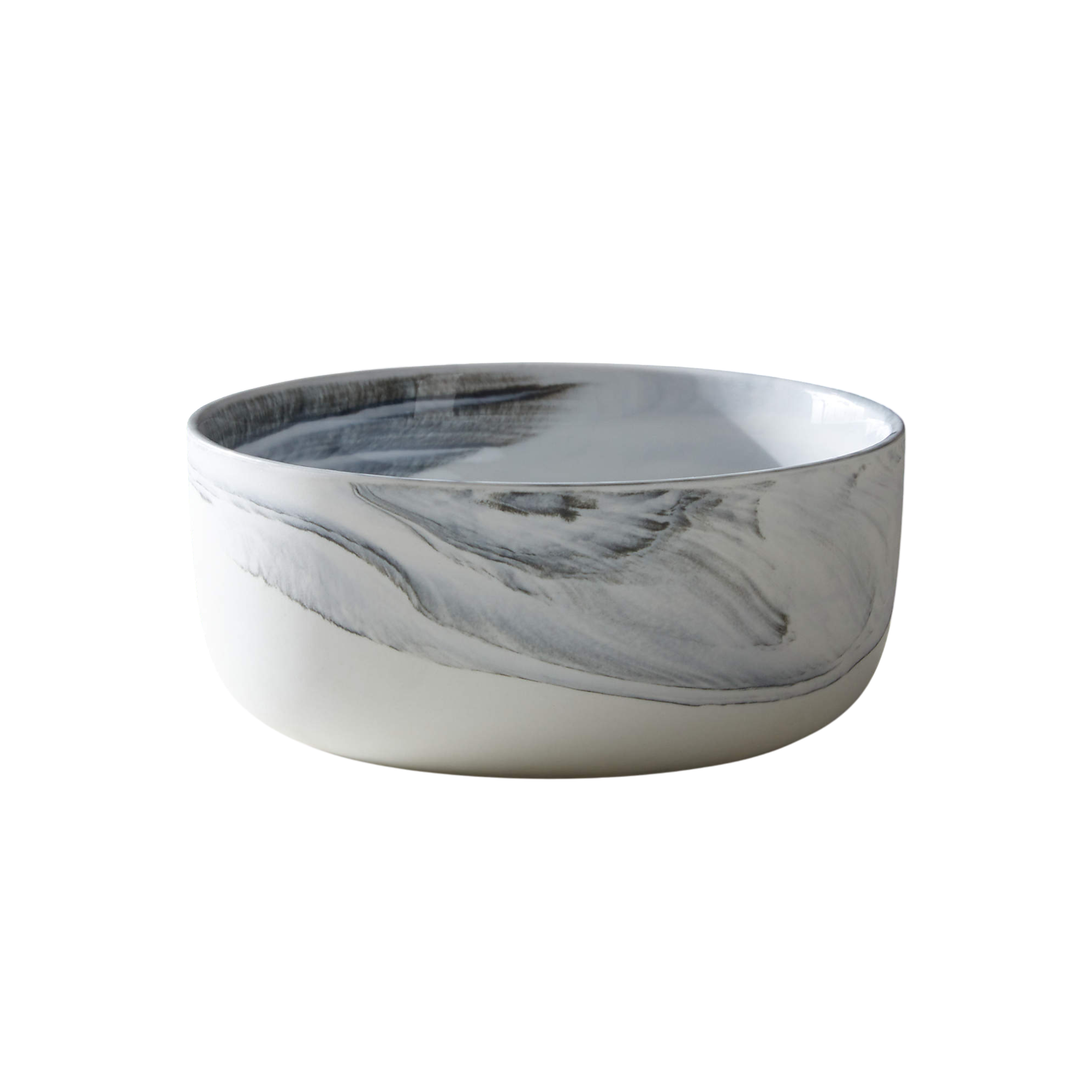 Swirl Black and White Soup Bowl
