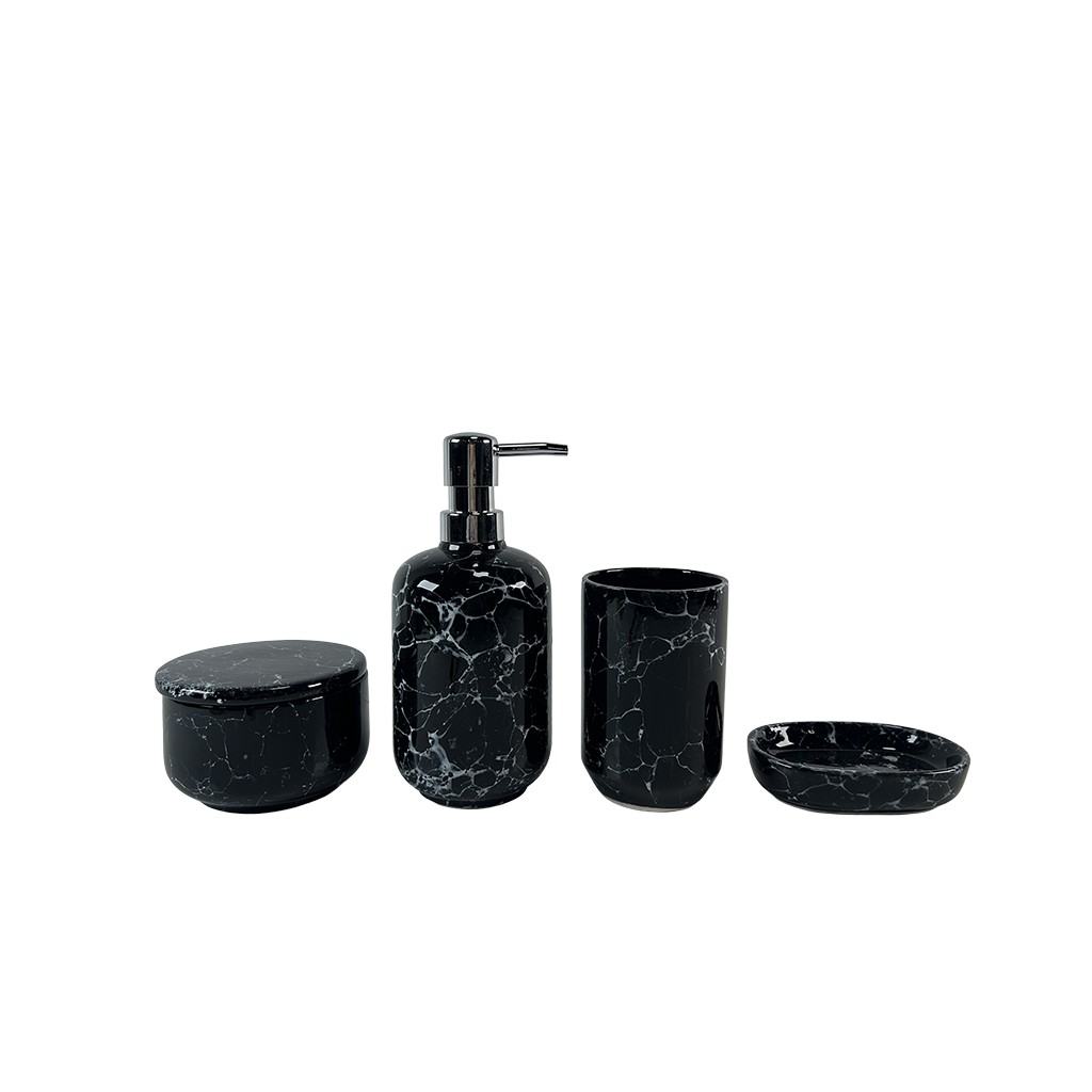 Black Marble Bathroom Set