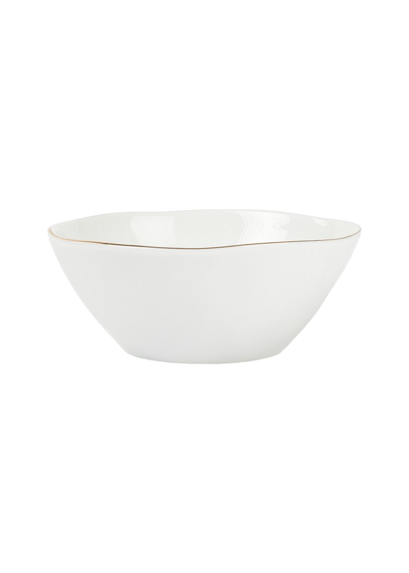 Organic Gold Rim Porcelain Bowl