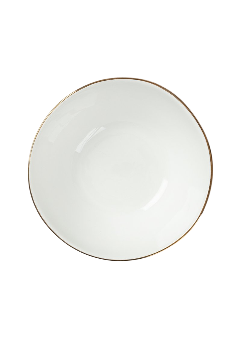 Organic Gold Rim Porcelain Bowl