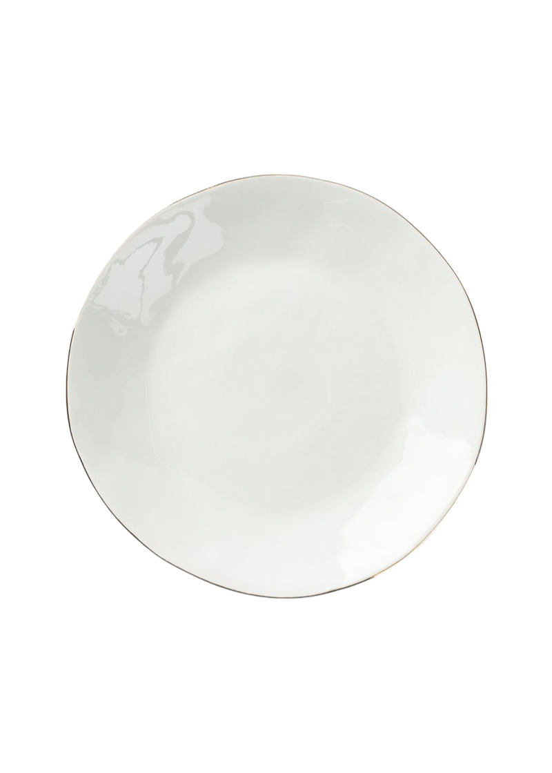 Organic Gold Rim Porcelain Dinner Plate