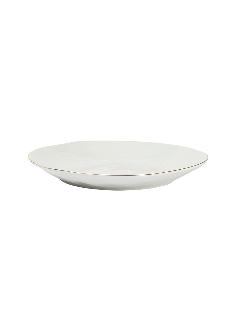 Organic Gold Rim Porcelain Dinner Plate
