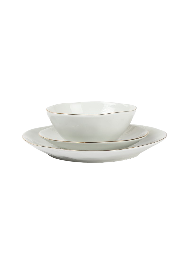 Organic Gold Rim Porcelain Side Plate