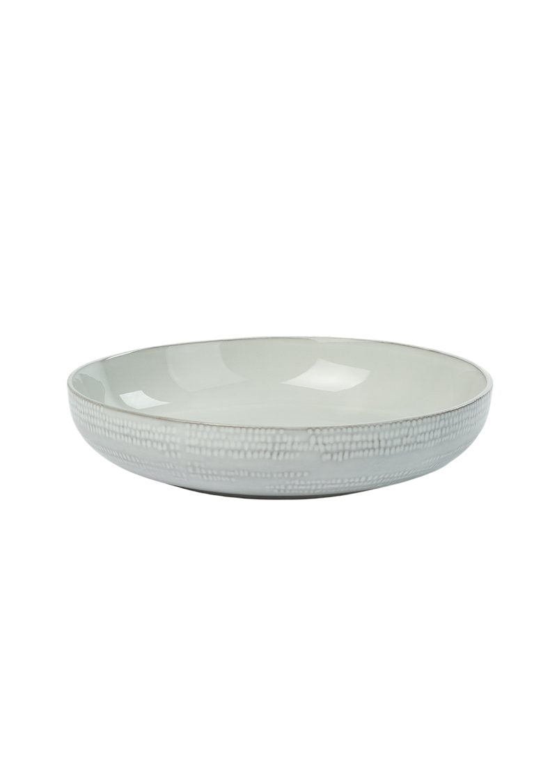 Reclaymed Stoneware Dash Shallow Bowl